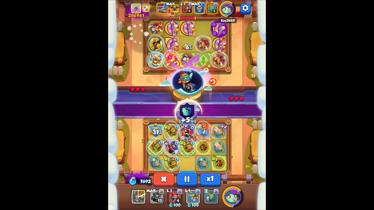 Treant 7 lvl VS  Bard 11 lvl | Rush Royale