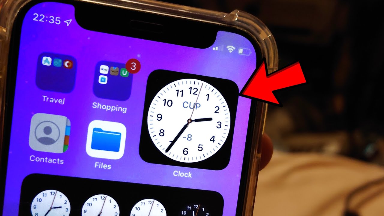 Как добавить большие часы на главный экран любого iPhone! [Виджет]