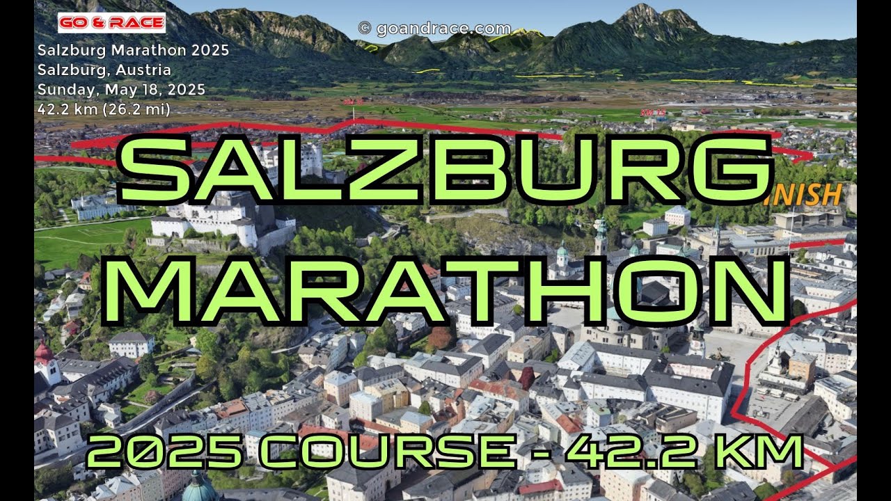 Salzburg Marathon 2025: fly over the marathon course! Video of the race path.