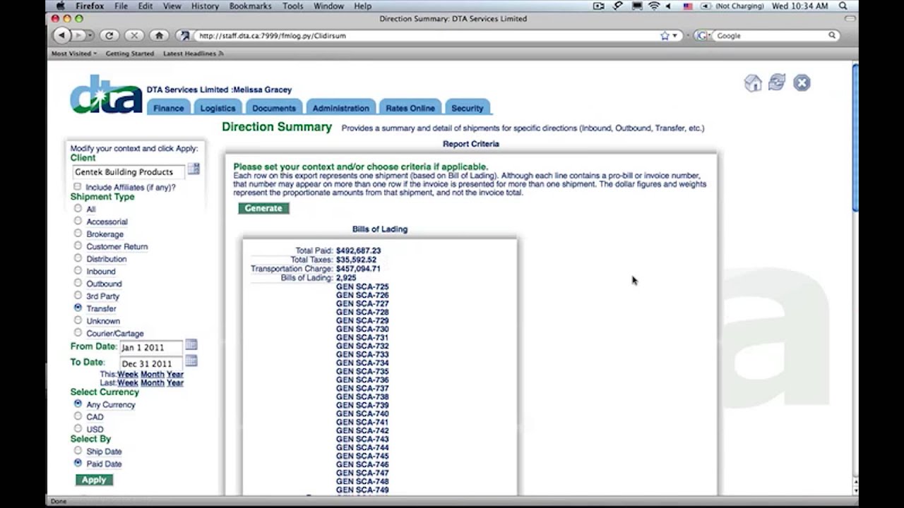 Freight Dashboard