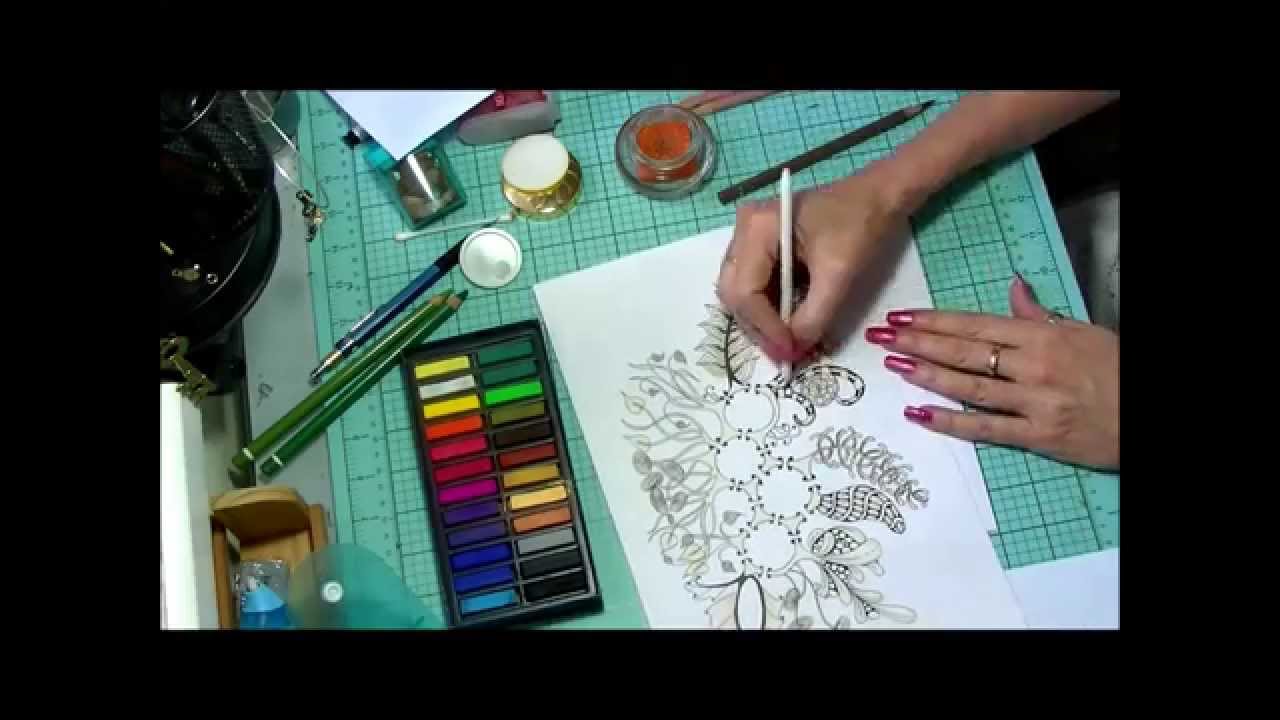 Botanical Zentangle inking and color . Zia art