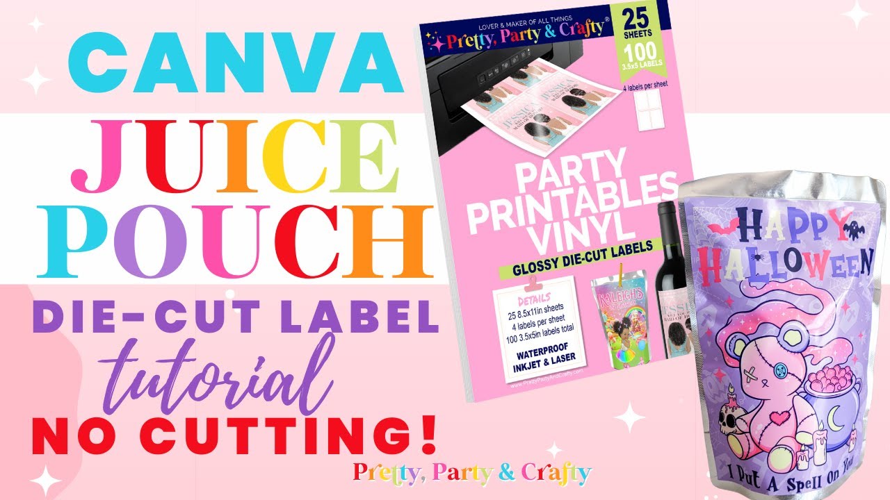 How to Make Waterproof Capri Sun Sticker Labels with Canva | NO CUTTING | Die-cut template tutorial