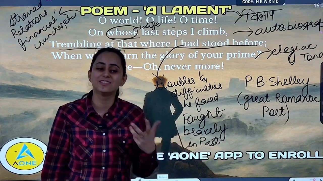 'A LAMENT' POEM BY P. B. SHELLEY | COMPLETE ANALYSIS | FIGURES OF SPEECH | METRES, RHYMES & RHYTHM 