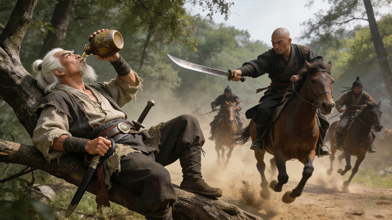 醉酒老頭竟是功夫高手，一招秒殺百人！#武侠 #功夫 #kungfu #kungfumaster