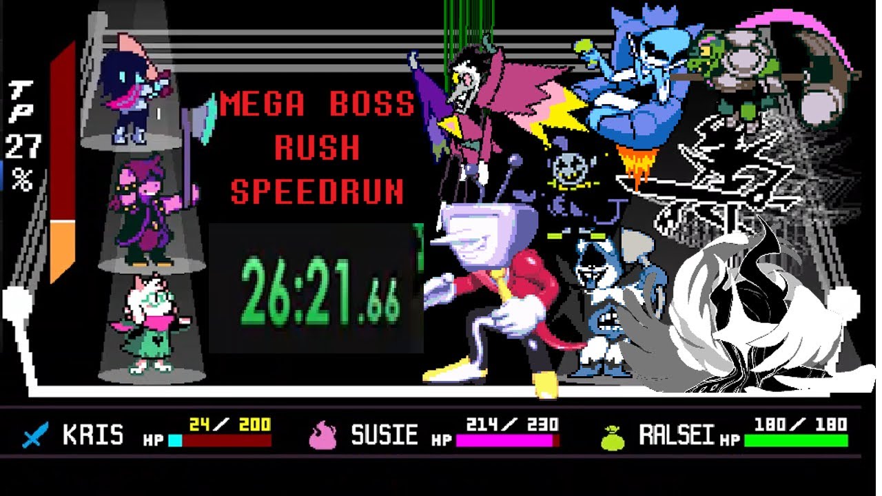 Deltarune MEGA BOSS RUSH Speedrun [26:21]