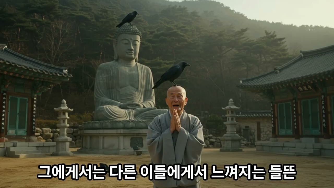 '3일 밤낮을 불상 위에서 울어대던 까마귀, 눈 먼 스님의 큰 깨달음에 모두가 울었다 MP4