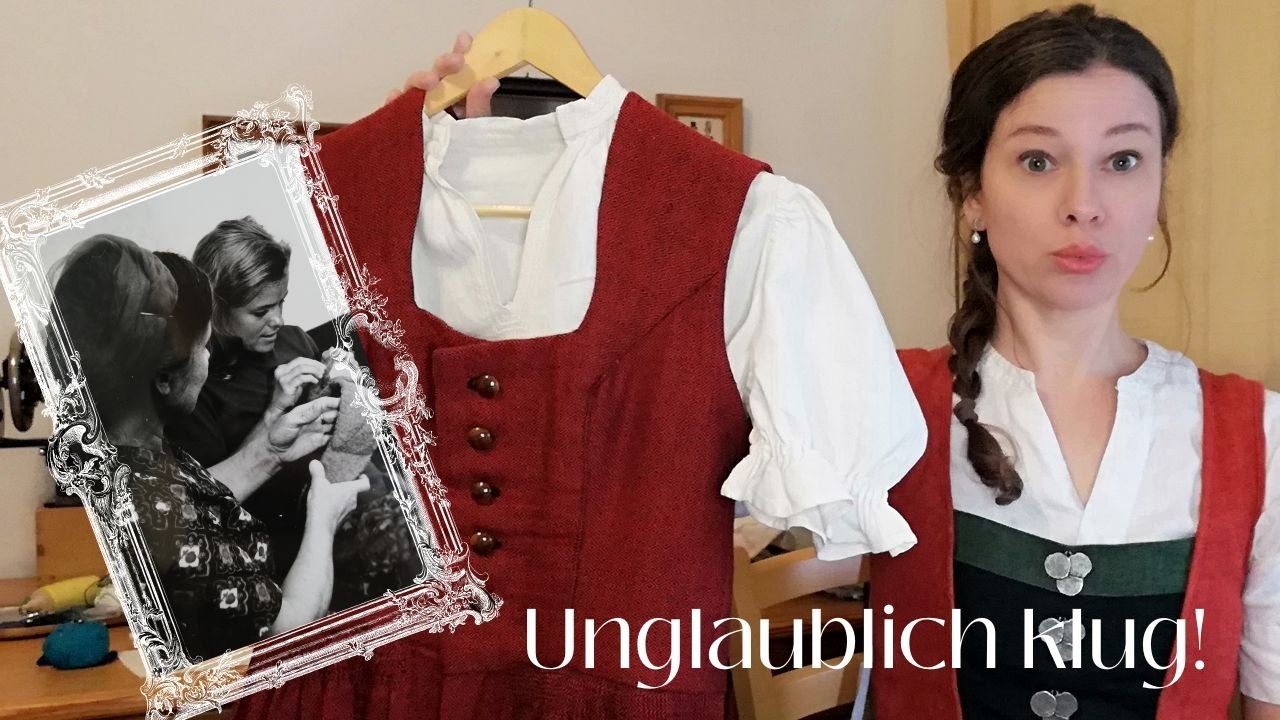 Verarbeitung eines Landfrauenkleides aus den 50er-Jahren