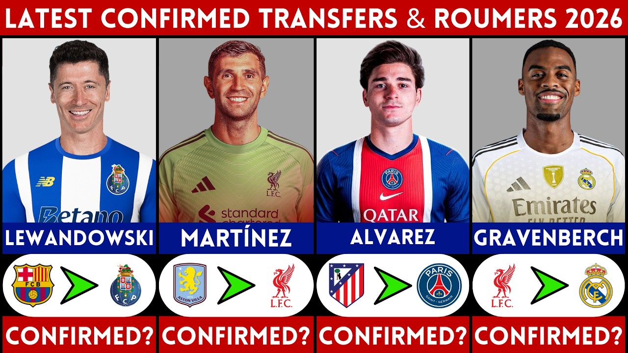 🚨 LATEST CONFIRMED TRANSFER AND RUMOURS 2026 | LEWANDOWSKI, ALVAREZ, MARTINEZ, GRAVENBERCH........