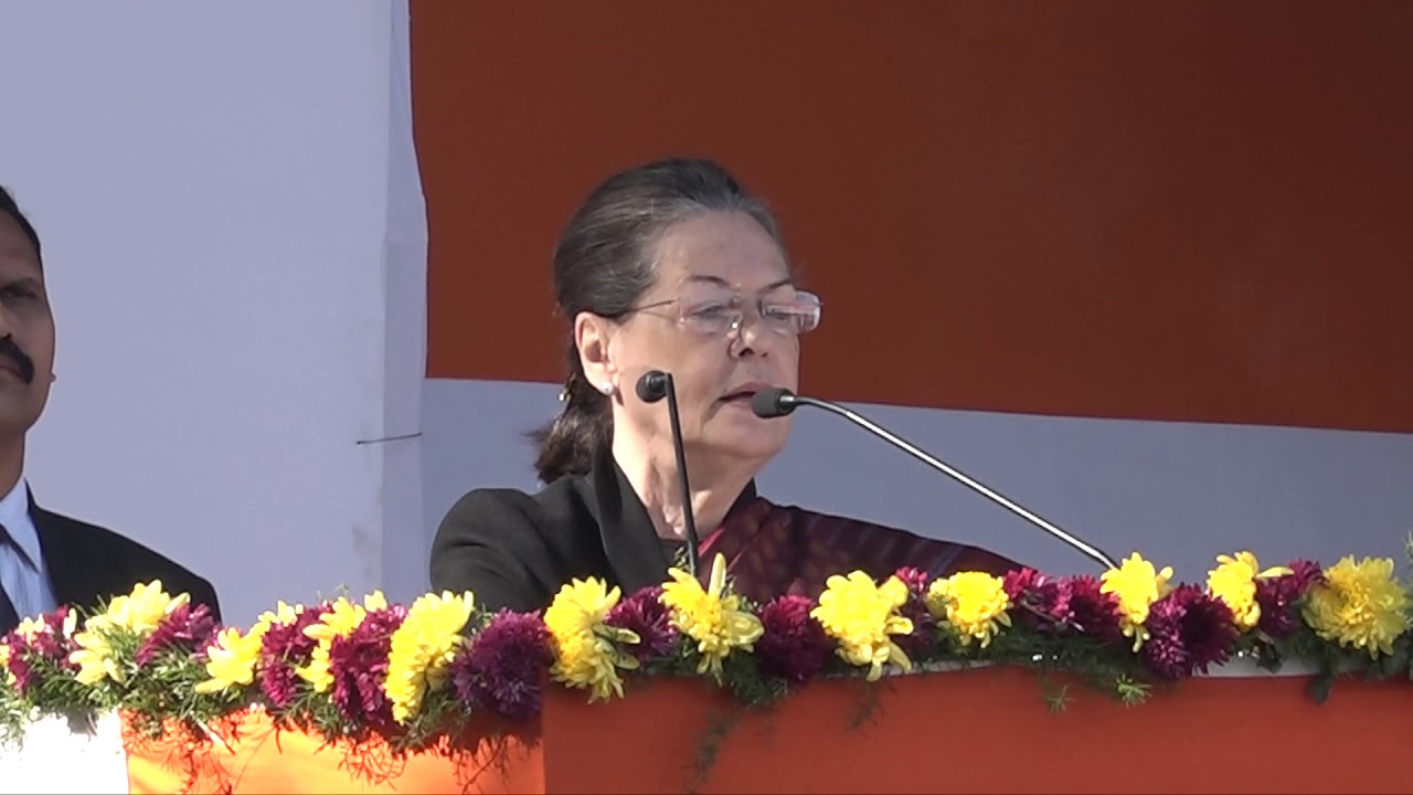 Smt. Sonia Gandhi's speech at Congress HQ, Delhi