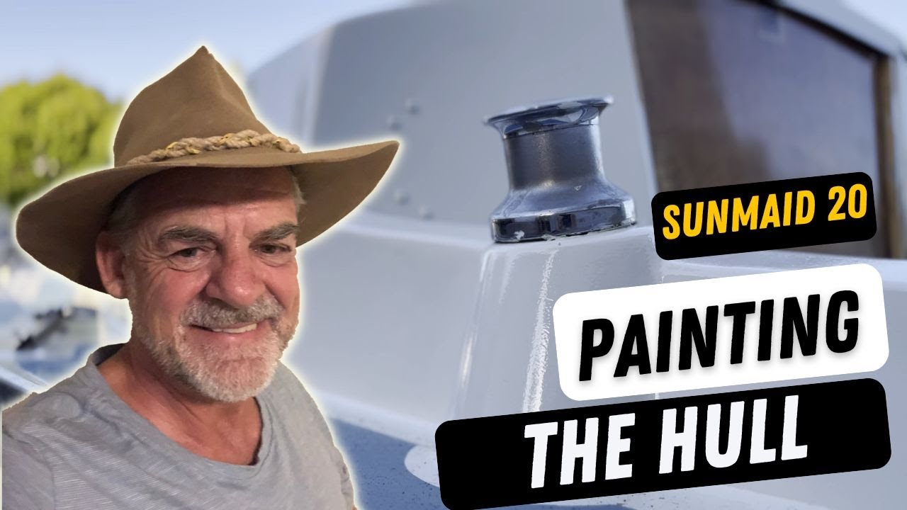 Big week, prepping and painting. Sunmaid 20 fiberglass boat restoration project. Painting the hull.