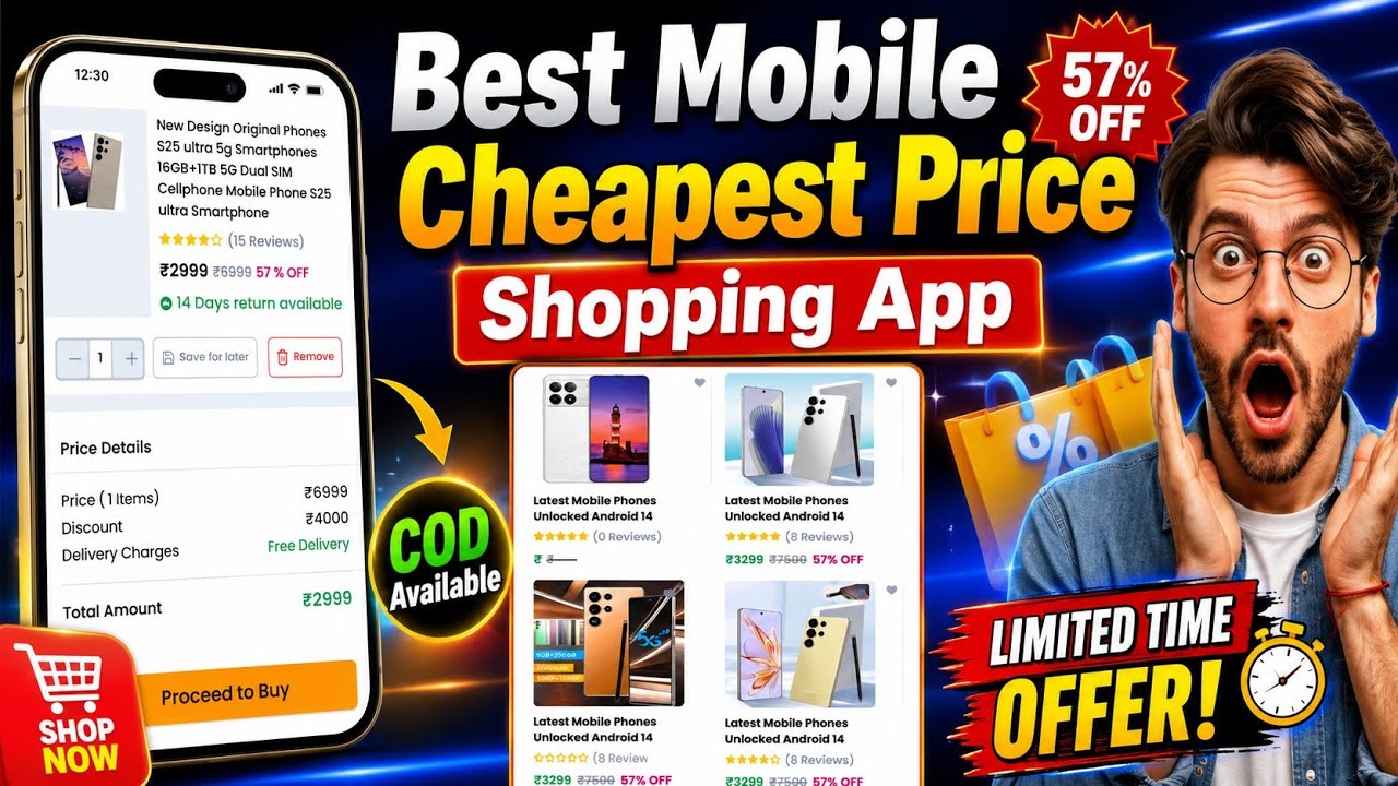 Best mobile shopping app cheapest price 2026 ! Cheapest Online Shopping App 