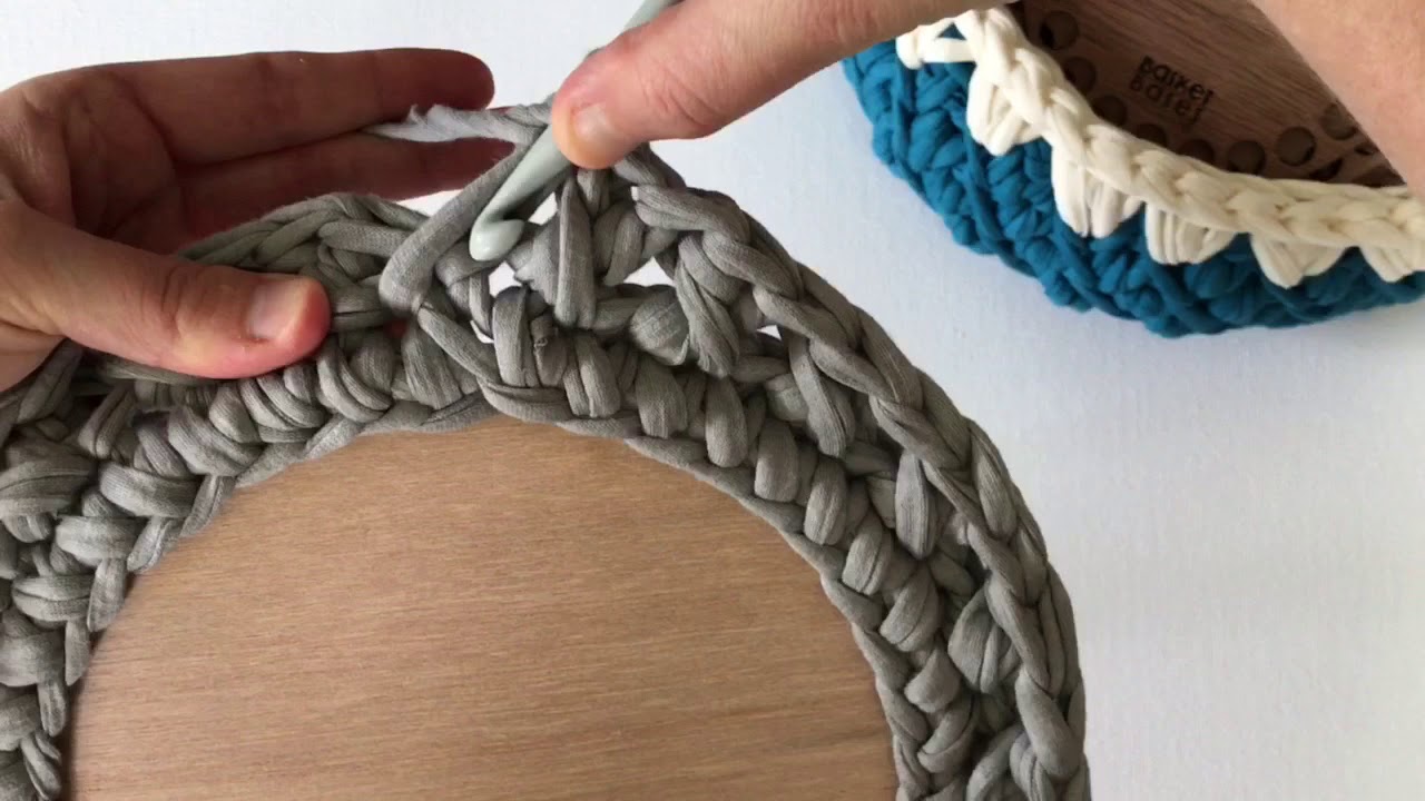 How to make a crochet basket using the Wood Stitch