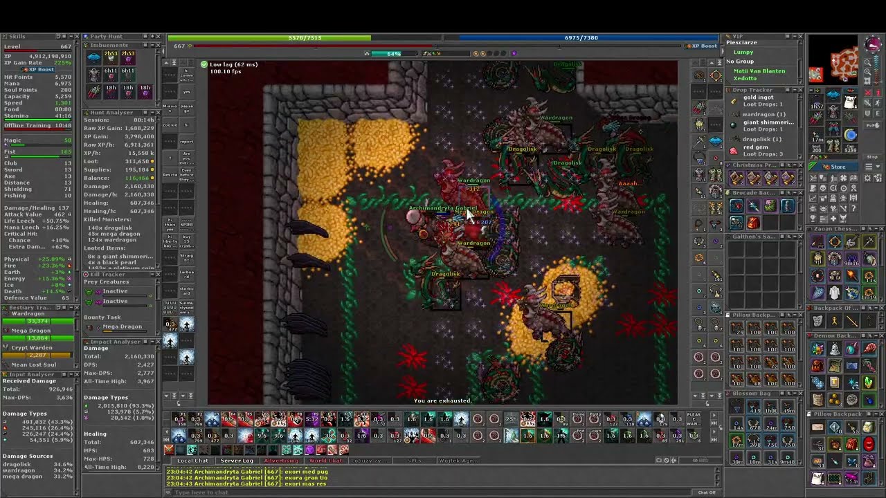 Tibia 660+ Monk Nimmersatt test VOJ + Chain + Spiritual Outburst T2 - [2]