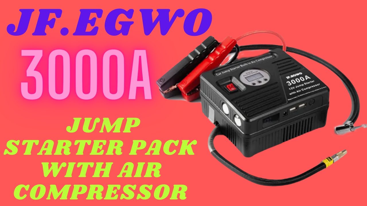 JF.EGWO 3000Amp Car Jump Starter with Air Compressor all in one unit