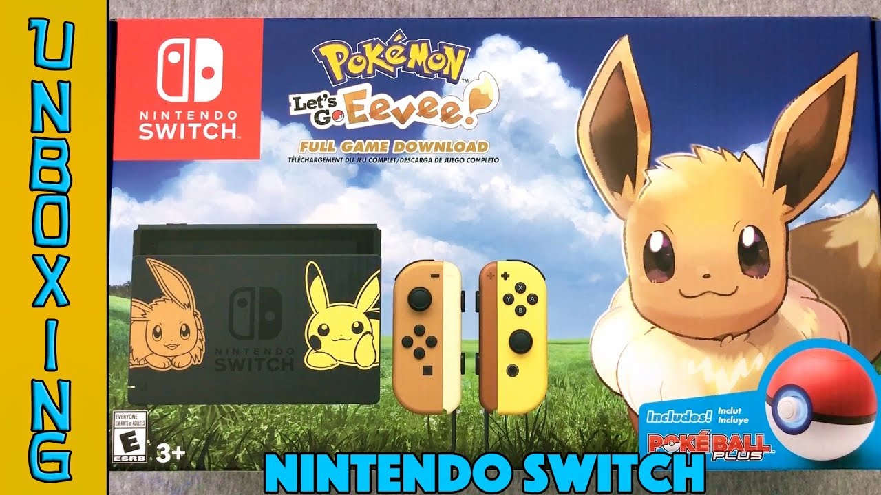 UNBOXING! Nintendo Switch Pokemon Let's Go Eevee Bundle - NEW Joy-Cons! #Pikachu