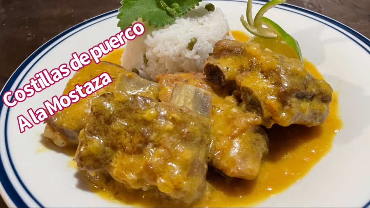 Costillas de puerco a la mostaza,Receta deliciosa