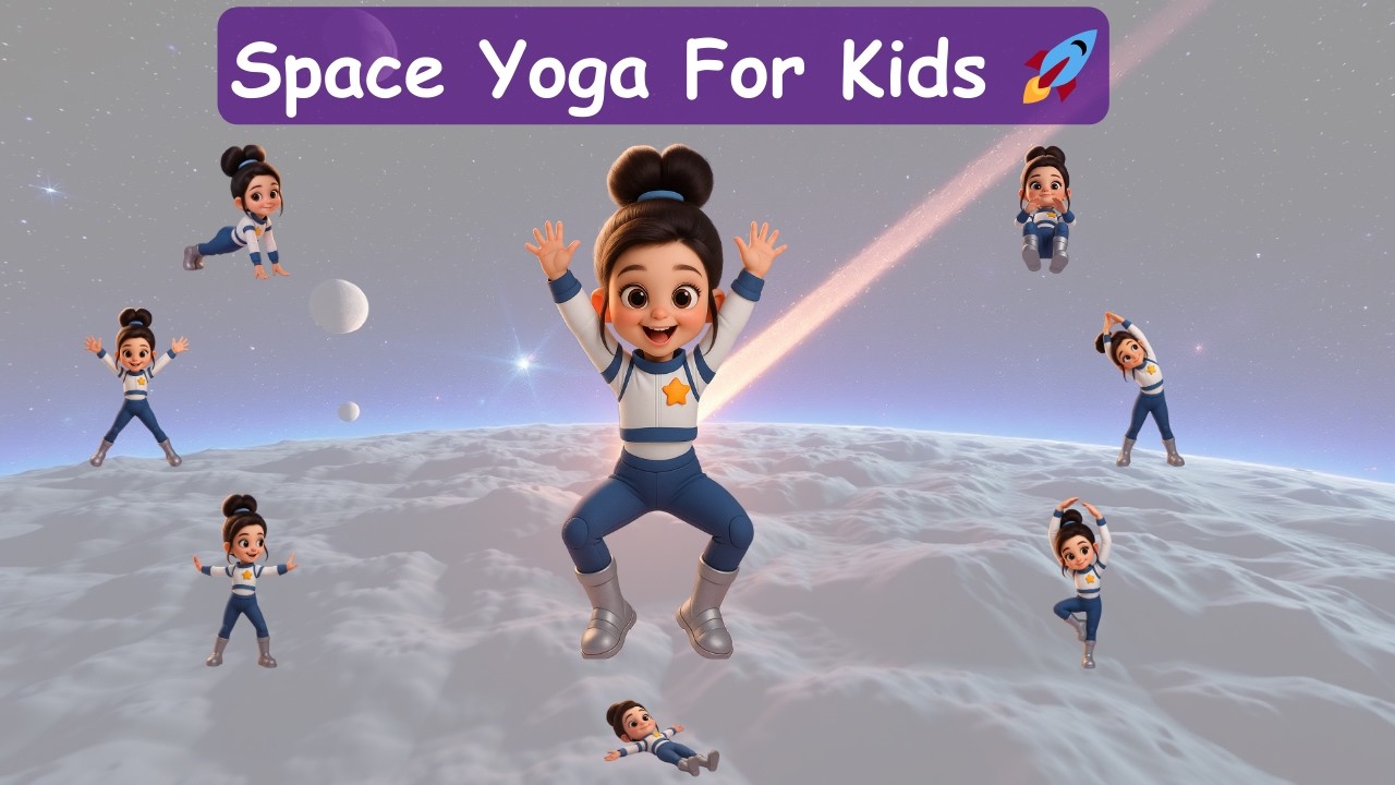 Kids Yoga Space Adventure | Fun Cosmic Yoga Galaxy Poses for Energy Boost 🚀
