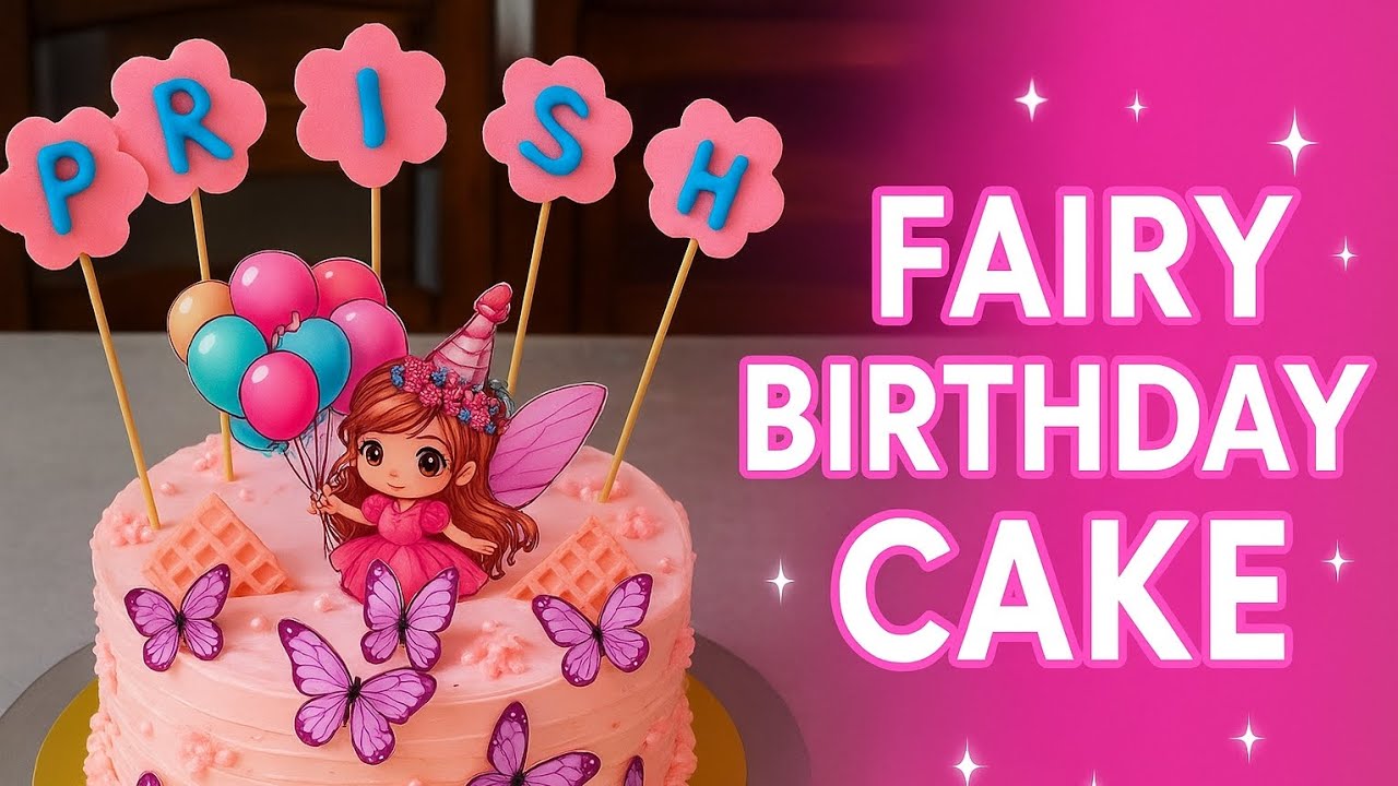 Pink butterfly fairy cake decorating |step by step full tutorial 🦋🦋 🦋