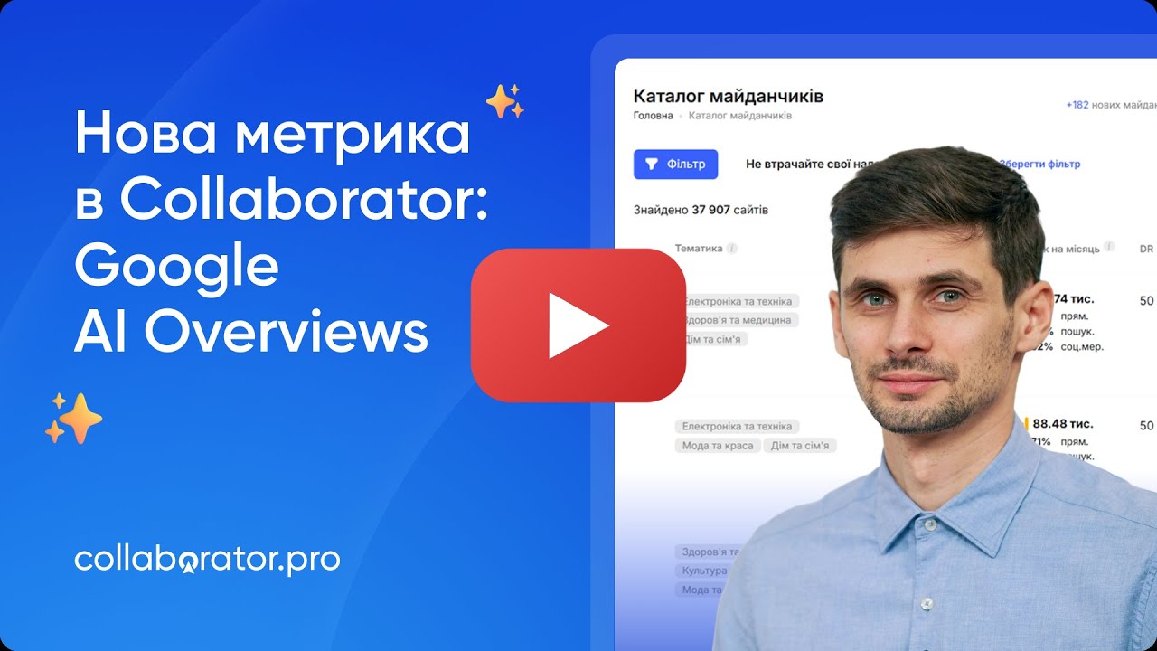 Нова метрика в Коллаборатор &mdash; Google AI Overviews. Як використовувати AIO для оцінки сайту-донора?