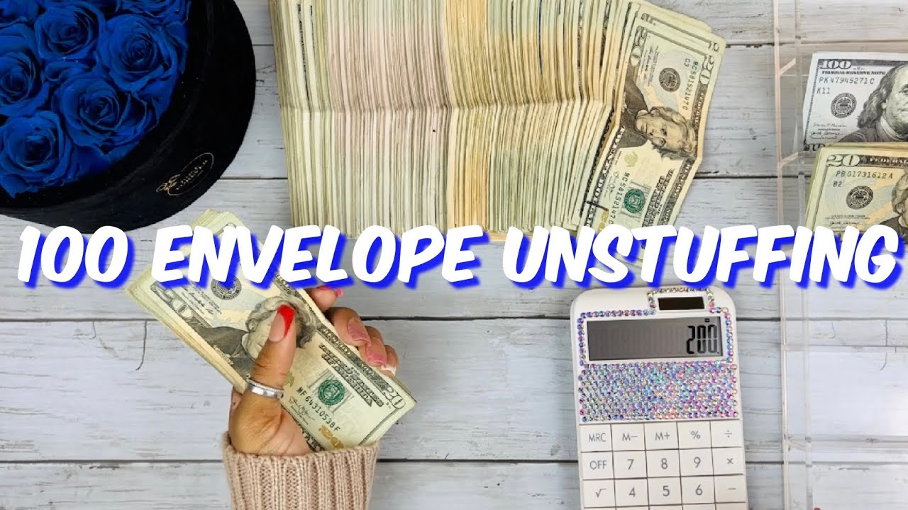 SAVINGS CHALLENGE UNSTUFFING | CASH STUFFING | 100 ENVELOPE CHALLENGE | BUDGETING |MONEY COUNT