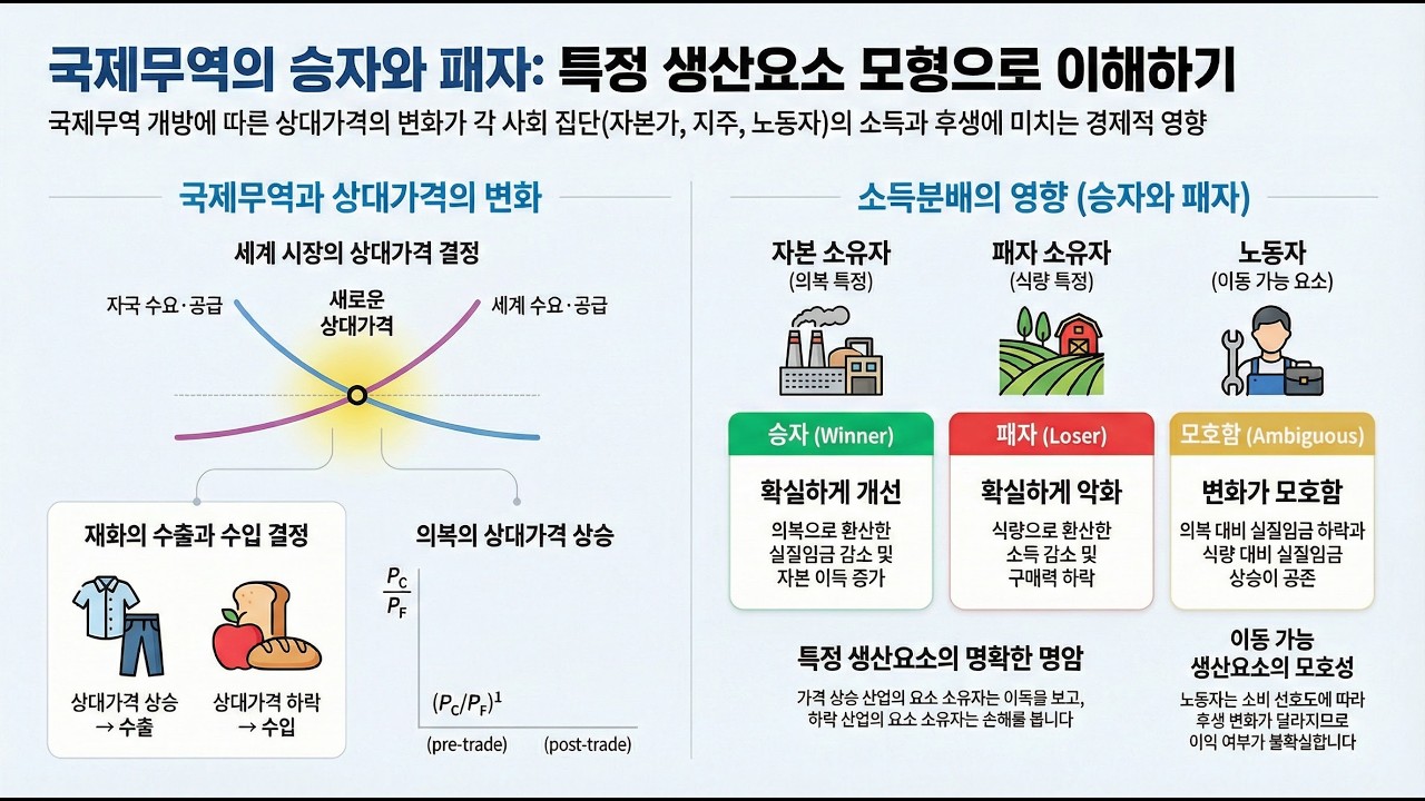 [크루그만 국제경제학 19] 제4장 특정 생산요소와 소득분배-4.2 특정 생산요소 모형에서의 국제무역