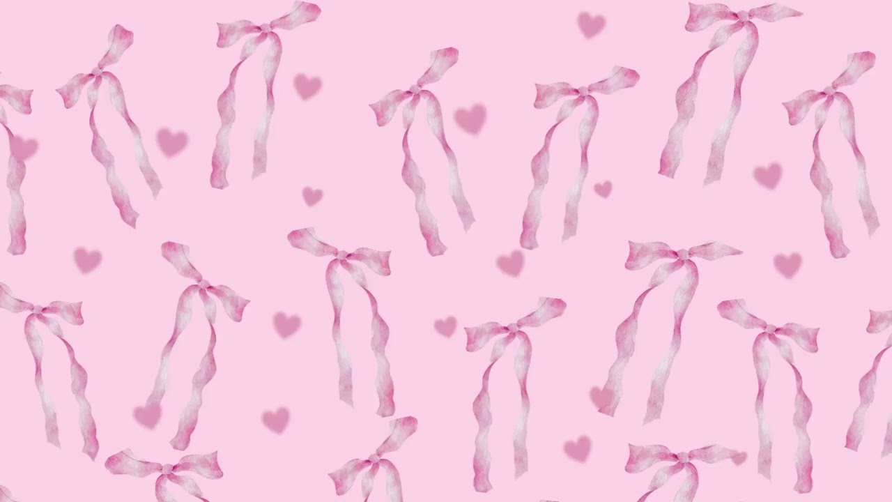 Bow Background With Lofi Music Part 4 Aesthetic Wallpaper Background Pastel Coquette Screensaver
