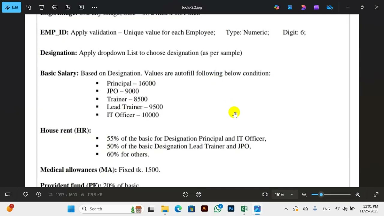 Salary Sheet in Excel | Step-by-Step Practical | NSDA Assessment computer operation Level-3!
