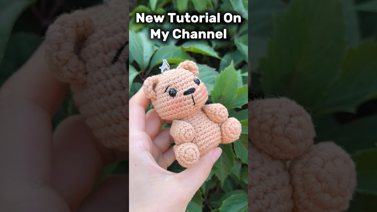 Let's crochet TEDDY BEAR with me 🫶 #amigurumi #crochetkeychain