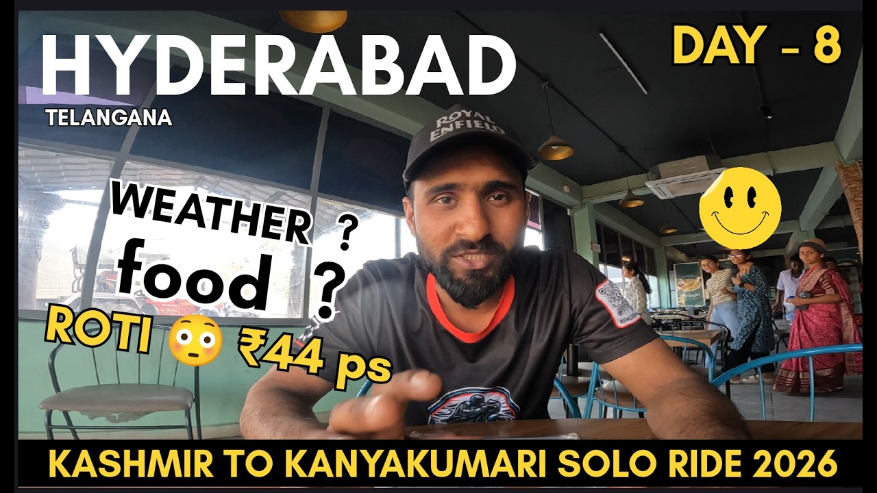 Hyderabad ki गर्मी 🔥 Kashmir to Kanyakumari solo ride on splendor Day - 9 #exploreindia #hyderabad