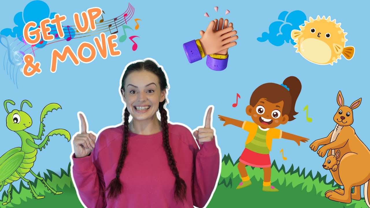 Get Up & Move! Miss Katie's Class | Sing & Dance-Along Brain Break Movement Songs For Toddlers