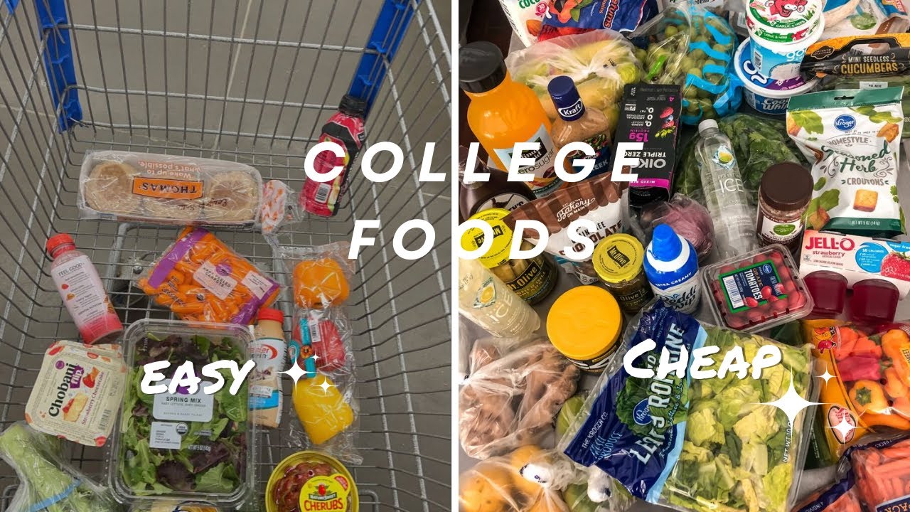 EASY MEALS FOR COLLEGE STUDENTS| grocery list, food ideas