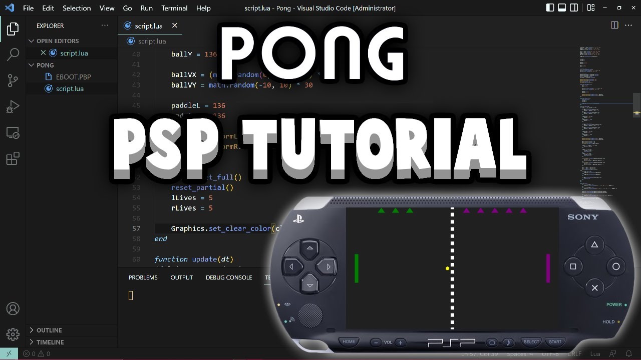Pong PSP меньше чем за 21 минуту! QuickGame PSP Tutorial