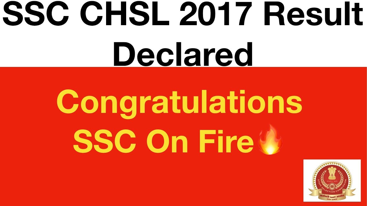 SSC CHSL 2017 Result Declared