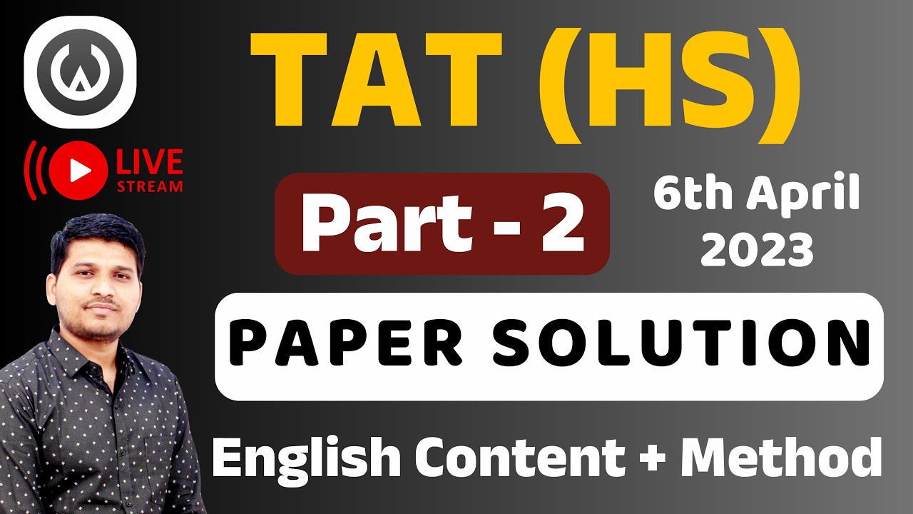 TAT HS Part-2  English Content and Method Solution by Saunak Patel | #tat #hsenglish #english