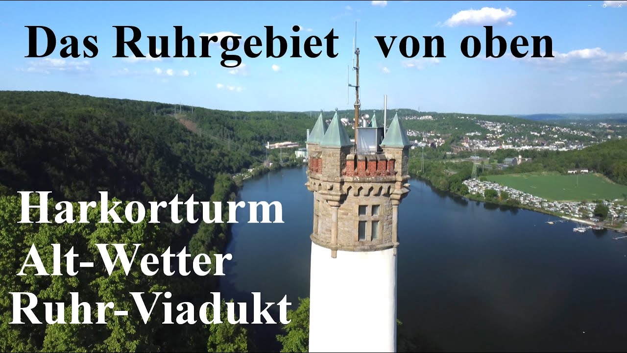 Das Ruhrgebiet von oben:  Harkortturm, Harkortsee, Burg Wetter, Ruhr-Viadukt und Ruhrtal