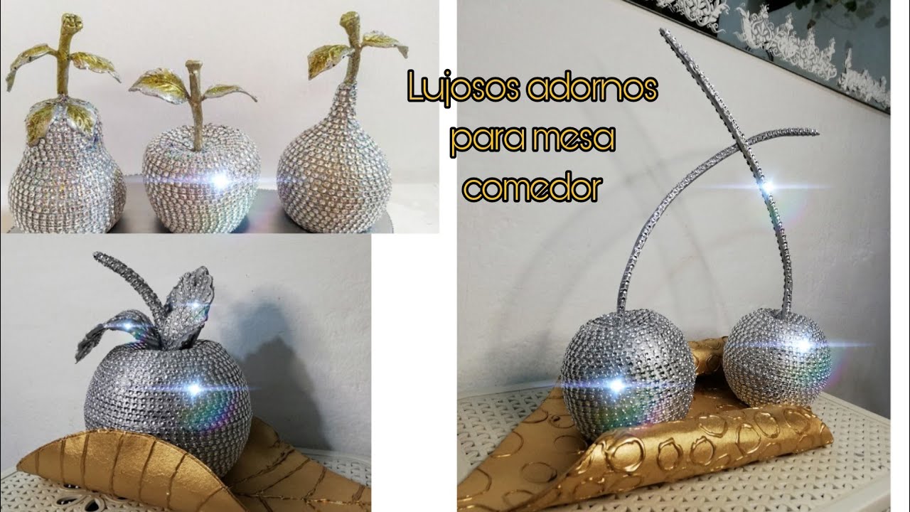 Como Hacer lujosas frutas para centro de mesa comedor //cerezas y manzana para centro de mesa