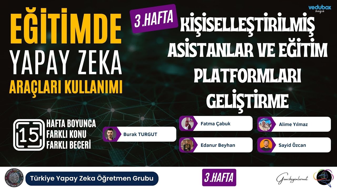 15 Haftalık Yapay Zekâ Eğitim Programı : 3.Hafta Kişiselleştirilmiş Asistanlar, Eğitim Platformları