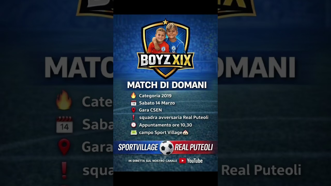 Domani in diretta su YouTube #football #sportpertutti #boyzxix #soccer #diretta #calcio