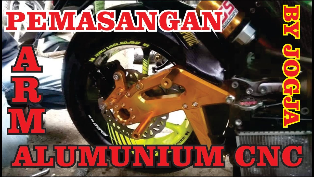 PEMASANGAN ARM ALUMINIUM - CNC AEROX 155 made in JOGJA