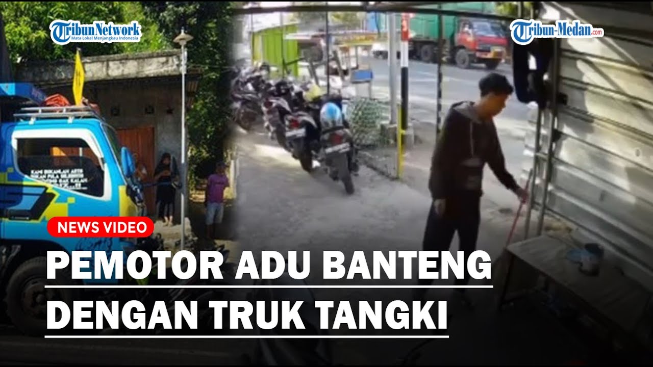 VIRAL Detik-Detik Pemotor Adu Banteng dengan Truk Tangki Air di Mojokerto, Ini Kronologinya