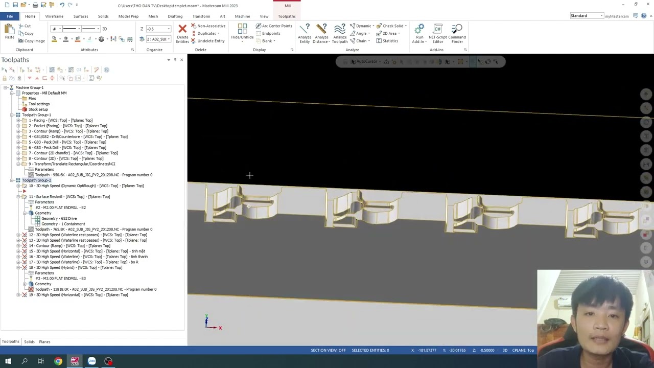 Sử dụng template gia công sản phẩm 3D bất kỳ trong mastercam
