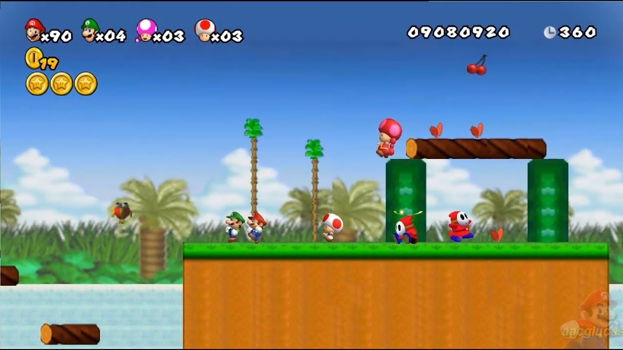 New Super Mario All Stars HD: Super Mario Bros 2 REMAKE 100% CO-OP 4 Players Part 1