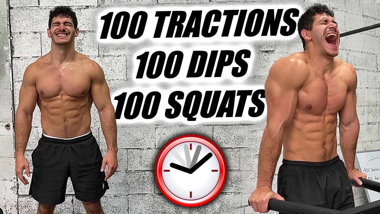 100 TRACTIONS, 100 DIPS , 100 SQUATS EN MOINS DE 15 MINUTES?! 🔥