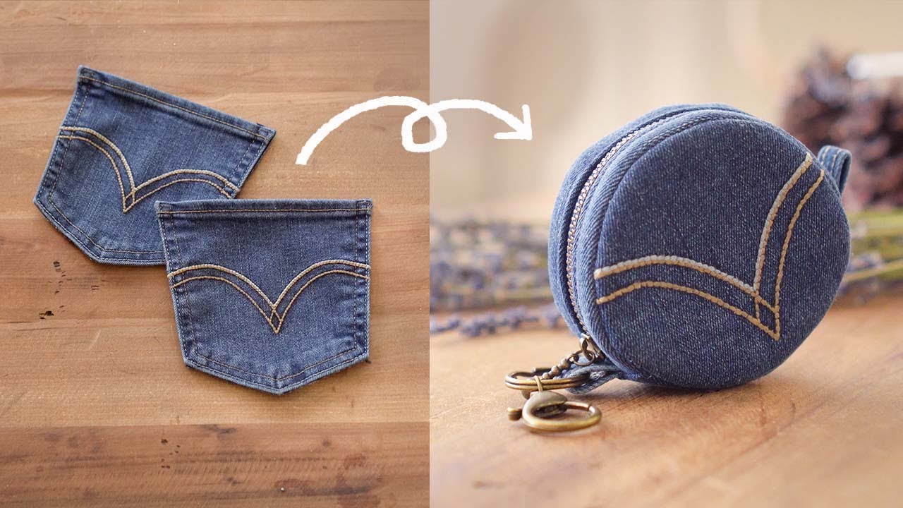 DIY 동전지갑 만들기 | 청바지 자투리 천 활용하기 👛