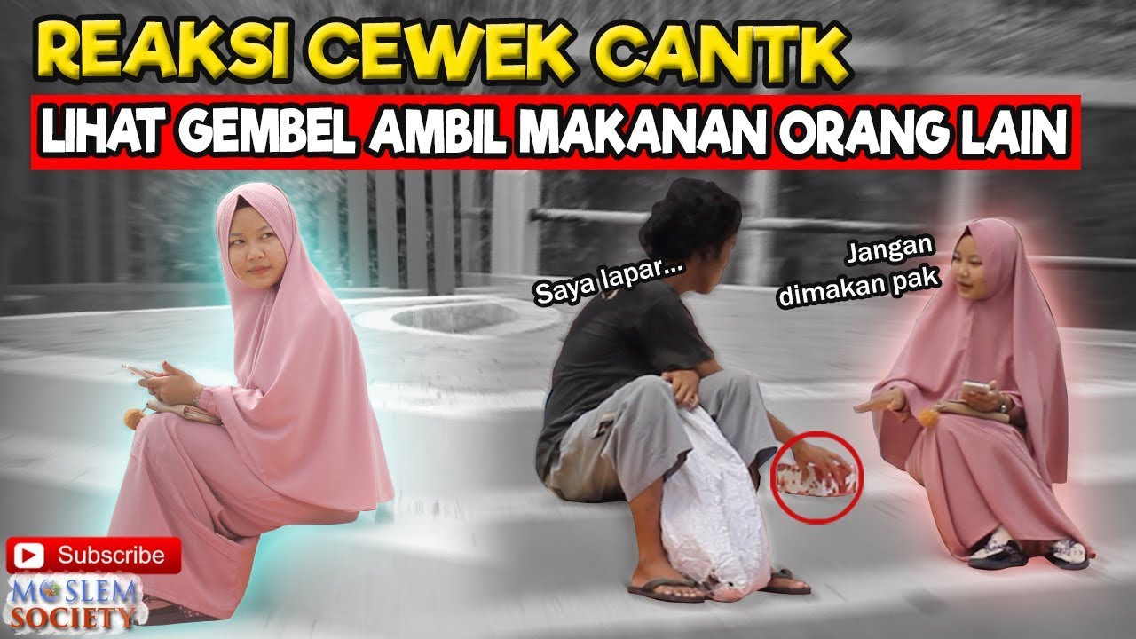 Social Experiment | REAKSI CEWEK CANTIK, LIHAT GEMBEL KELAPARAN MAKAN MAKANAN SISA MILIK ORANG LAIN