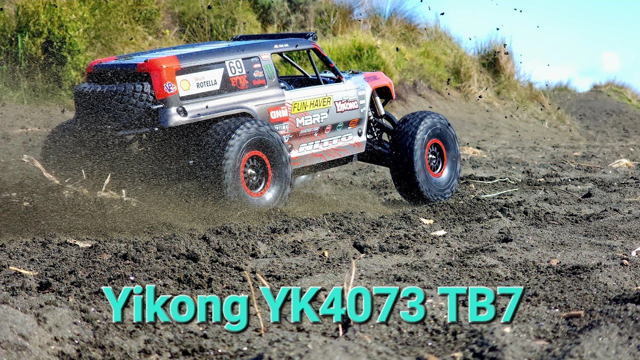 [RC MV] Yikong 4073 TB7 1/7 Desert Truck with Ford Bronco Ultra 4 body beach run  (易控4073 TB7 外拍大片儿）