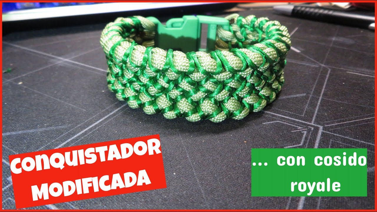 Como hacer una Pulsera Paracord CONQUISTADOR MODIFICADA - TUTORIAL