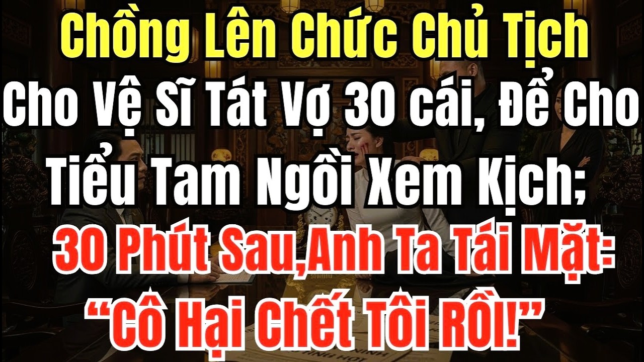 Chồng Lên Chức Chủ Tịch, Cho Vệ Sỹ Tát Vợ 30 Cái, Để Cho Tiểu Tam NGồi Xem Kịch, 30Ph Sau Anh Ta T..