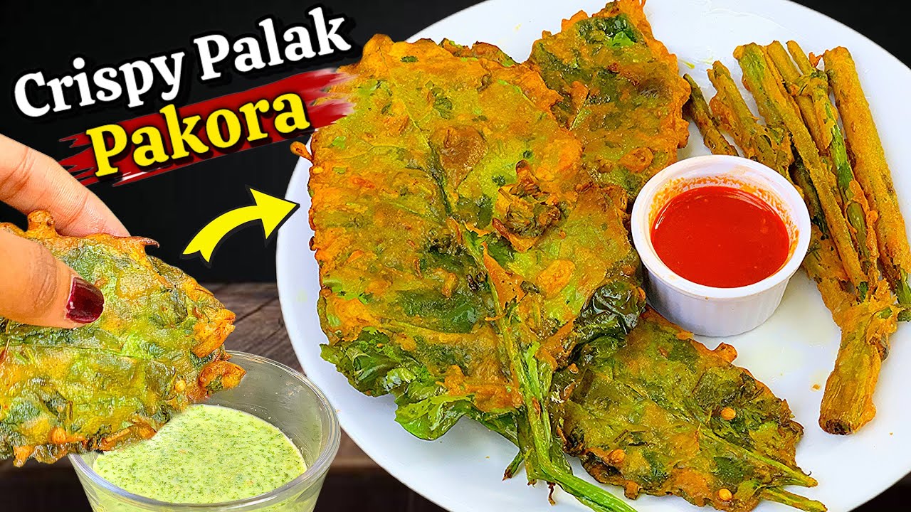 Easy & Crispy Palak Pakora Recipe ( In Just 5 Minute) Pakora Banane Ka Tarika 