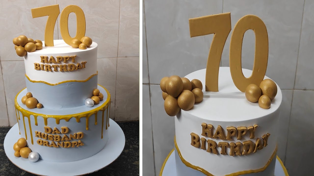 70th Two Step Birthday Cake Decor |How To Make 70th Birthday Cake |Perfect 70th Birthday Cake 